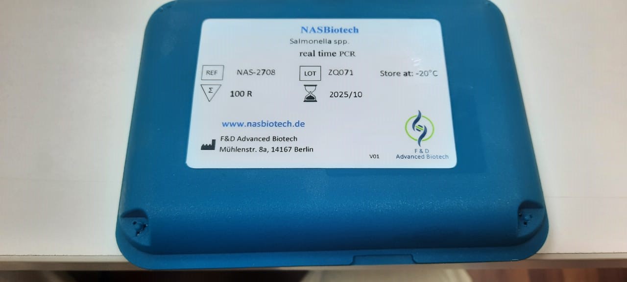 Salmonella spp. RT-qPCR Kit. (100 React.) NASBiotech®